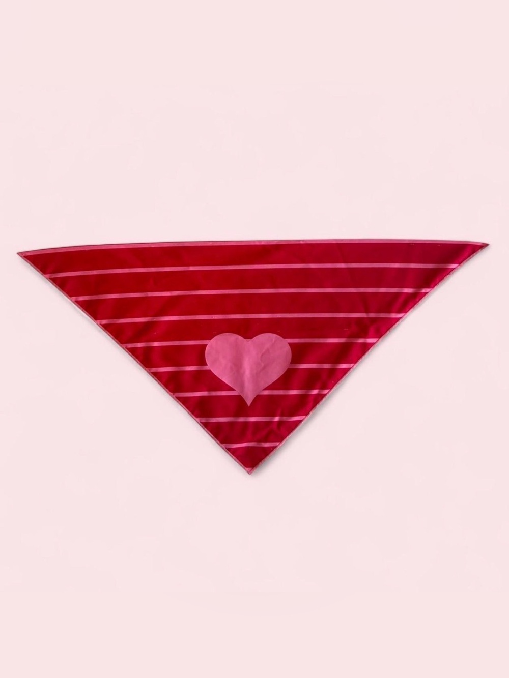 Red Dog Bandana w Hot Pink Stripes & Heart